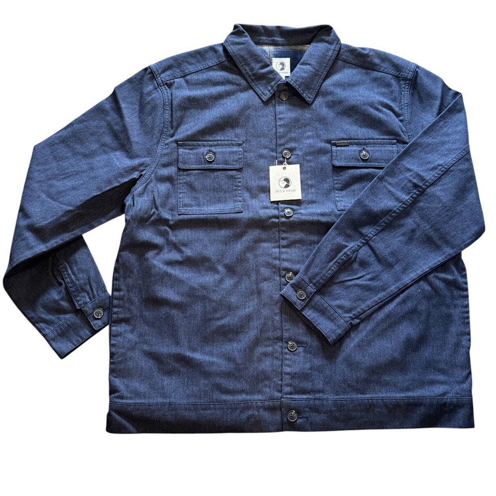 Duck Head Men's Lightweight Shirt Jacket in Navy Blue